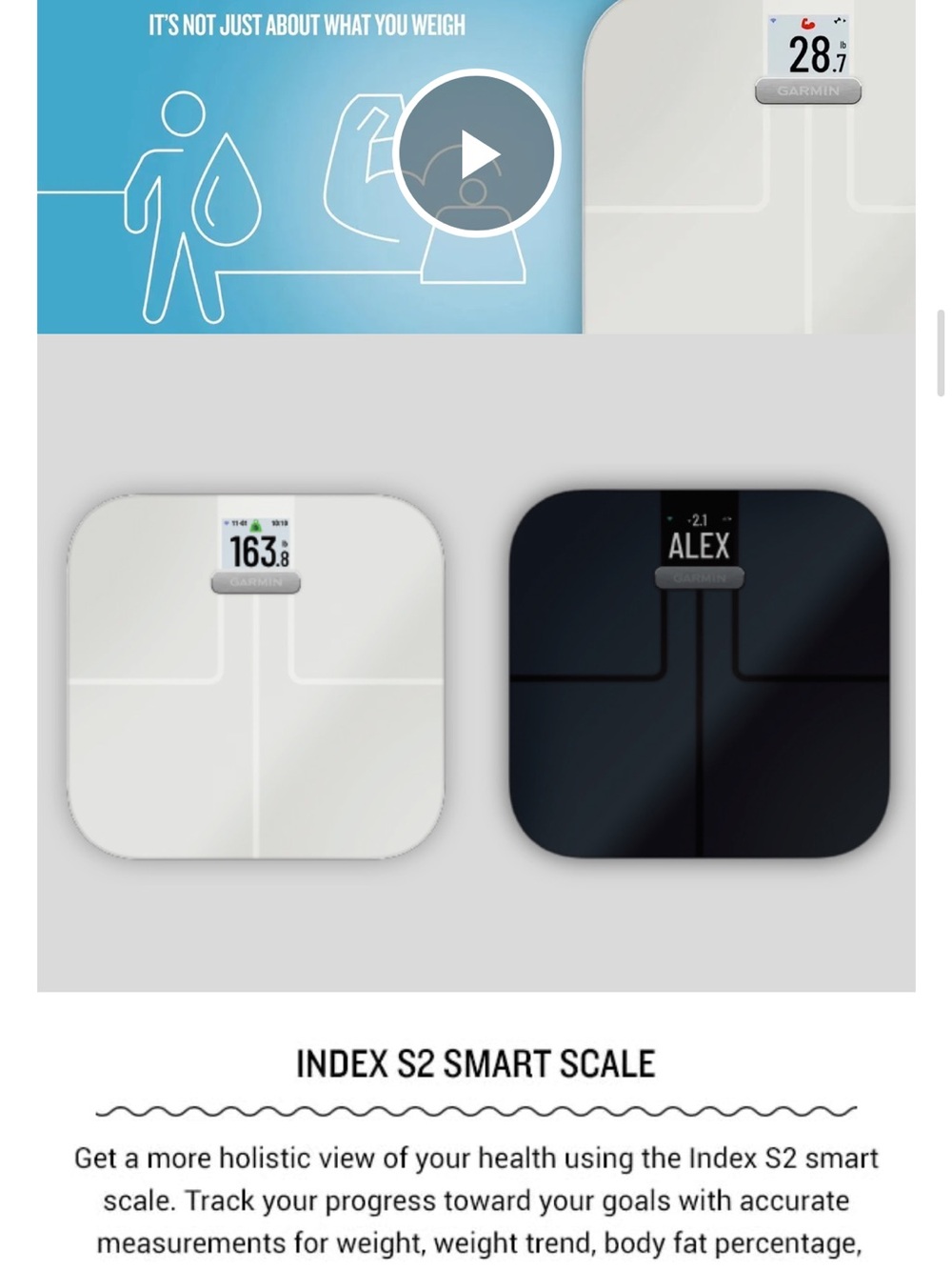 NEW in box Garmin Index S2 Smart Scale with Wireless Connectivity White - Picture 6 of 10